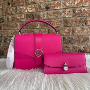 Michael Kors Fuchsia Satchel and Wallet Set